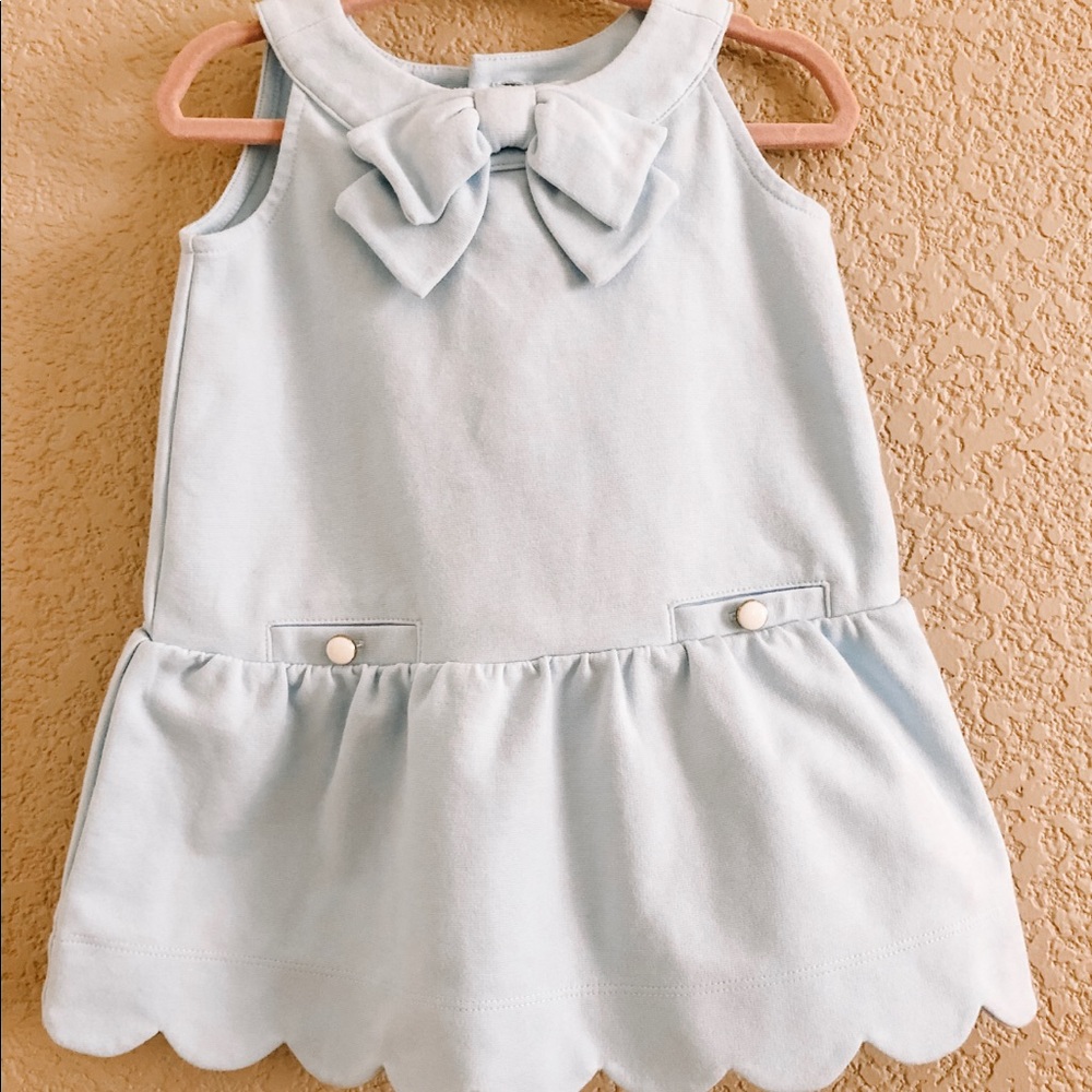Janie and Jack blue bow scalloped dress.